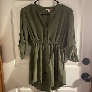 BONGO Olive Button-Up Women's Blouse